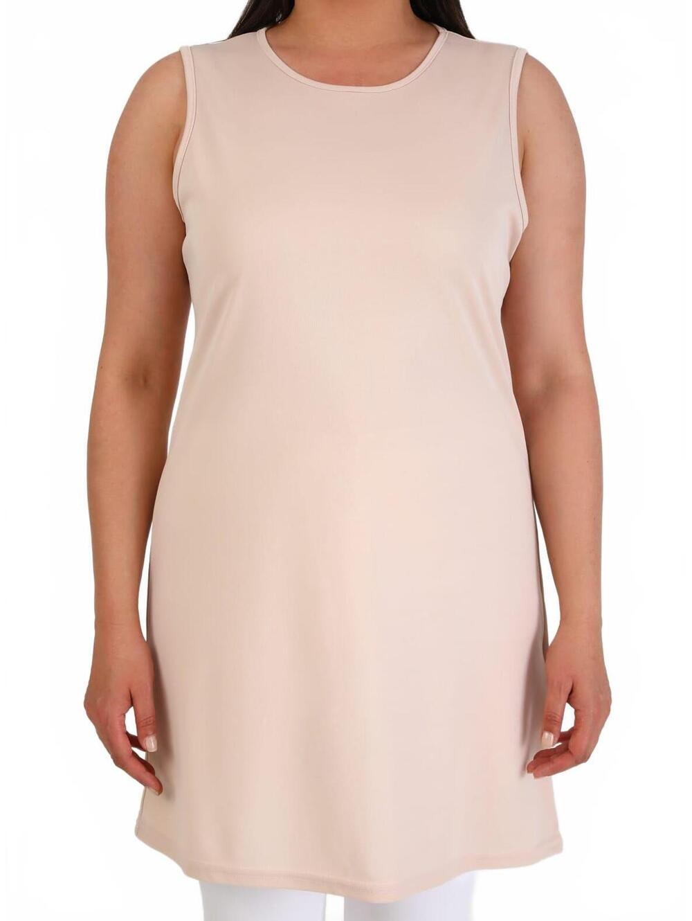 Women's Sleeveless Shift Dress in Blush Nude, Size - 6